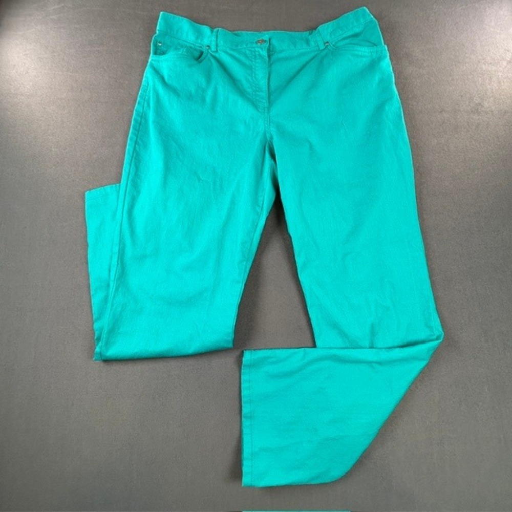 Ruby Rd. Women's Teal Green Turquoise Ankle Jeans Stretch 14
